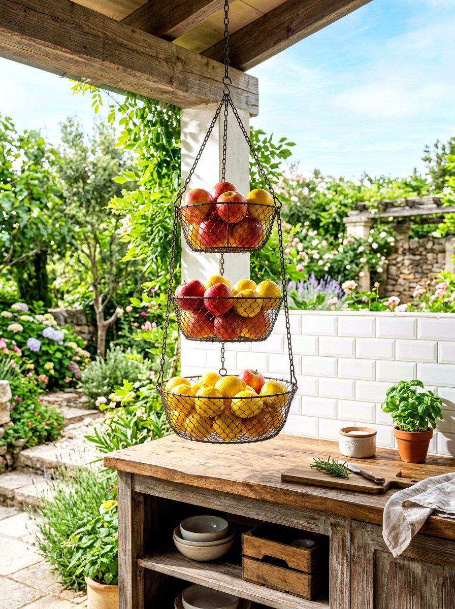 Hanging Kitchen Basket - 30 basket storage ideas