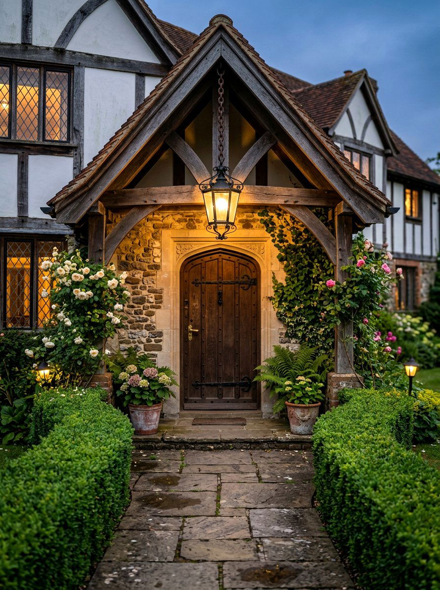 30 Tudor Exterior Lighting Ideas for Classic Curb Appeal