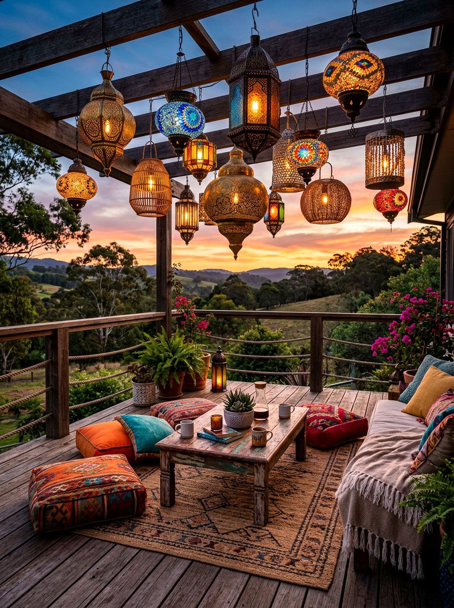 Hanging Lanterns - 30 deck lighting ideas