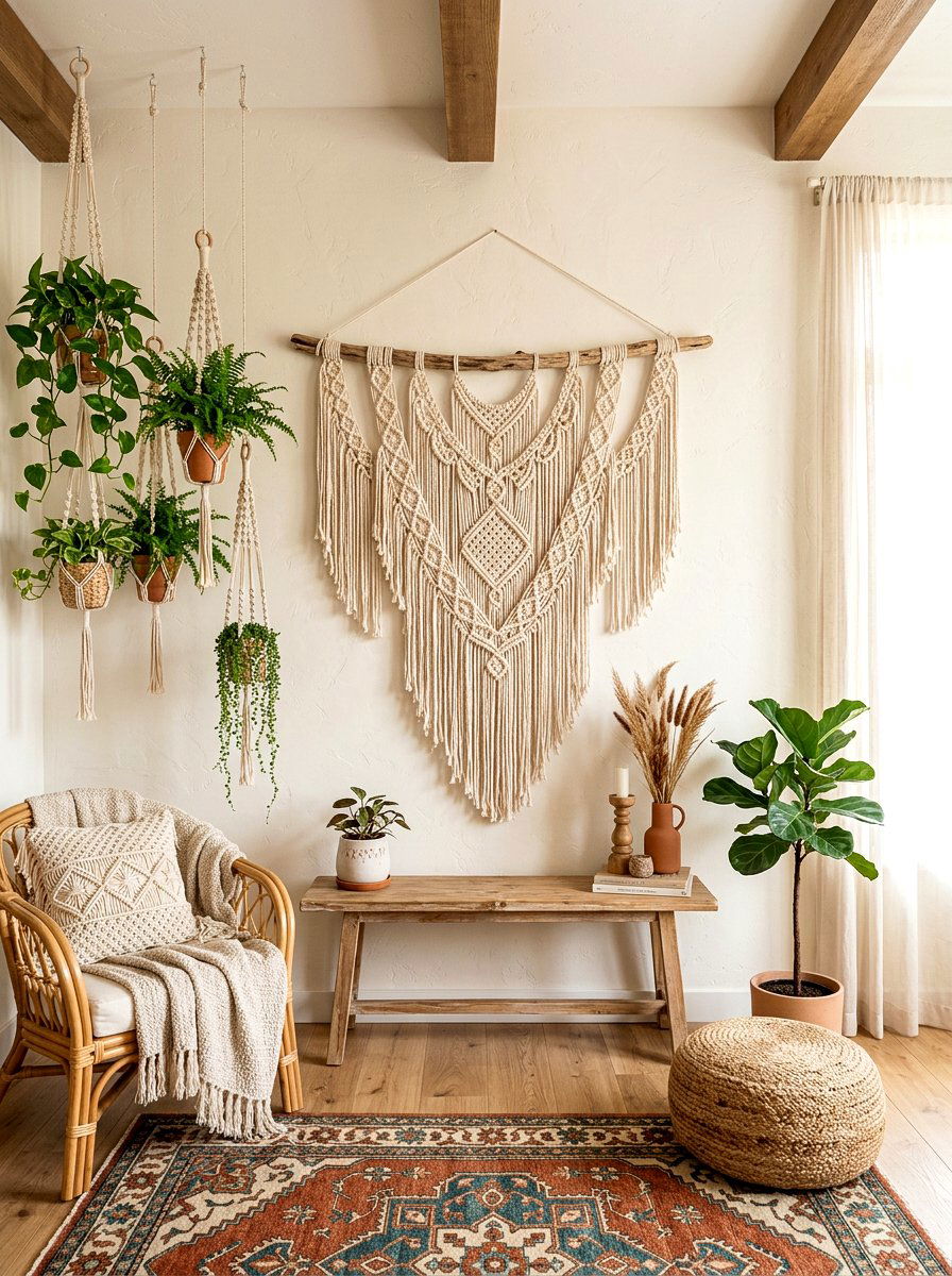 Hanging Macrame Decor - 30 styled corner for photos ideas