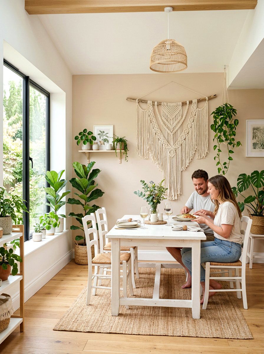 Hanging Macrame Tapestry - 30 dining room wall art ideas