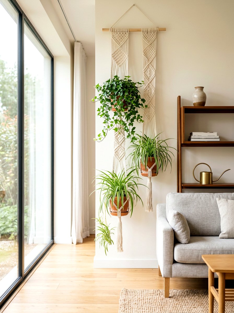 Hanging Macrame Vertical Garden - 30 small vertical garden ideas