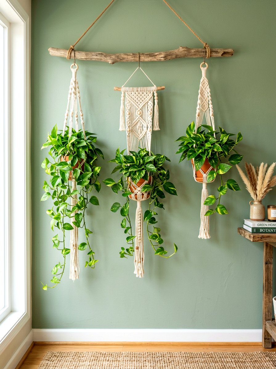 Hanging Macrame Wall Plant - 30 wall planter ideas
