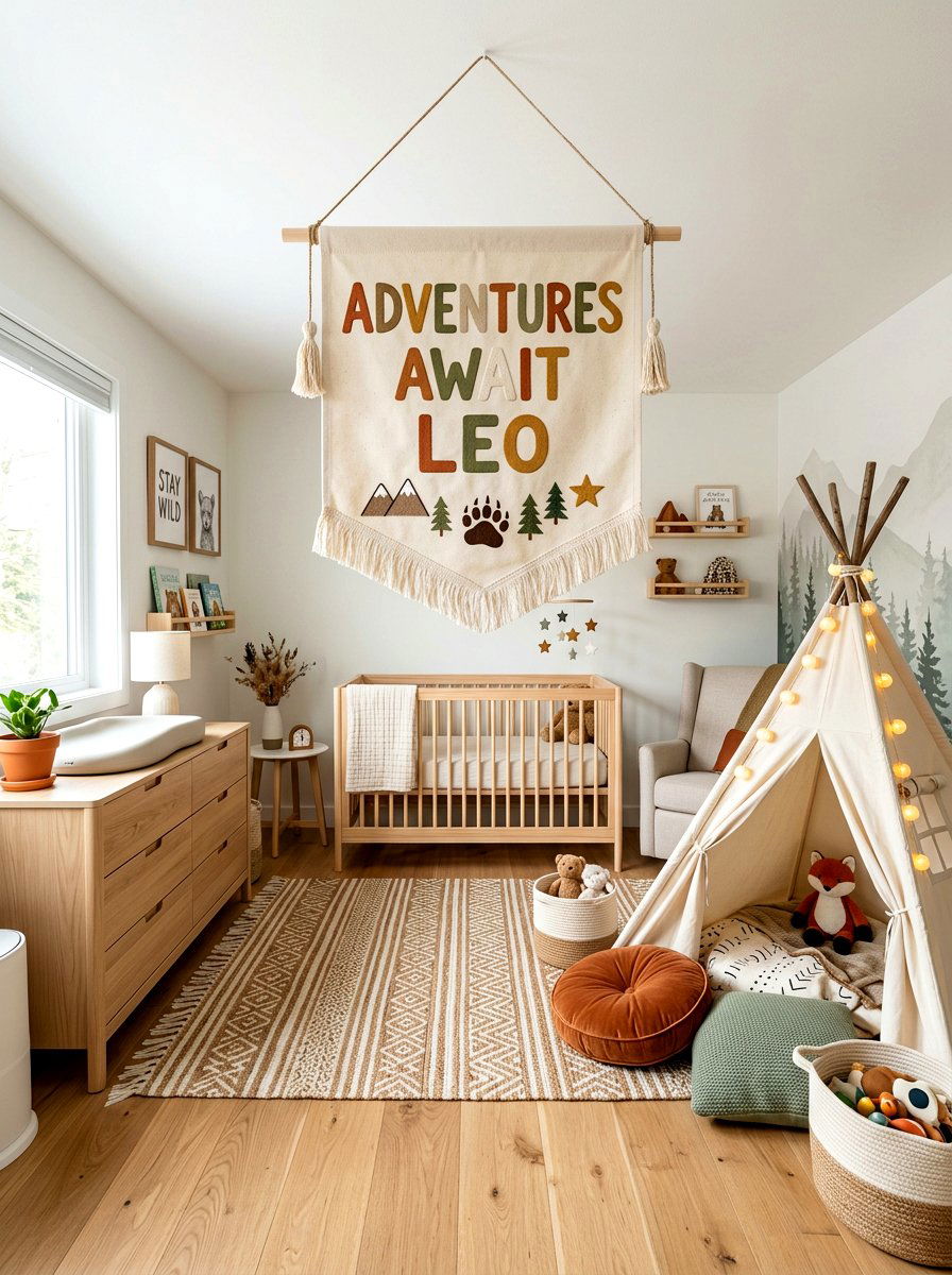 Hanging Name Banner Nursery - 30 monogram nursery ideas