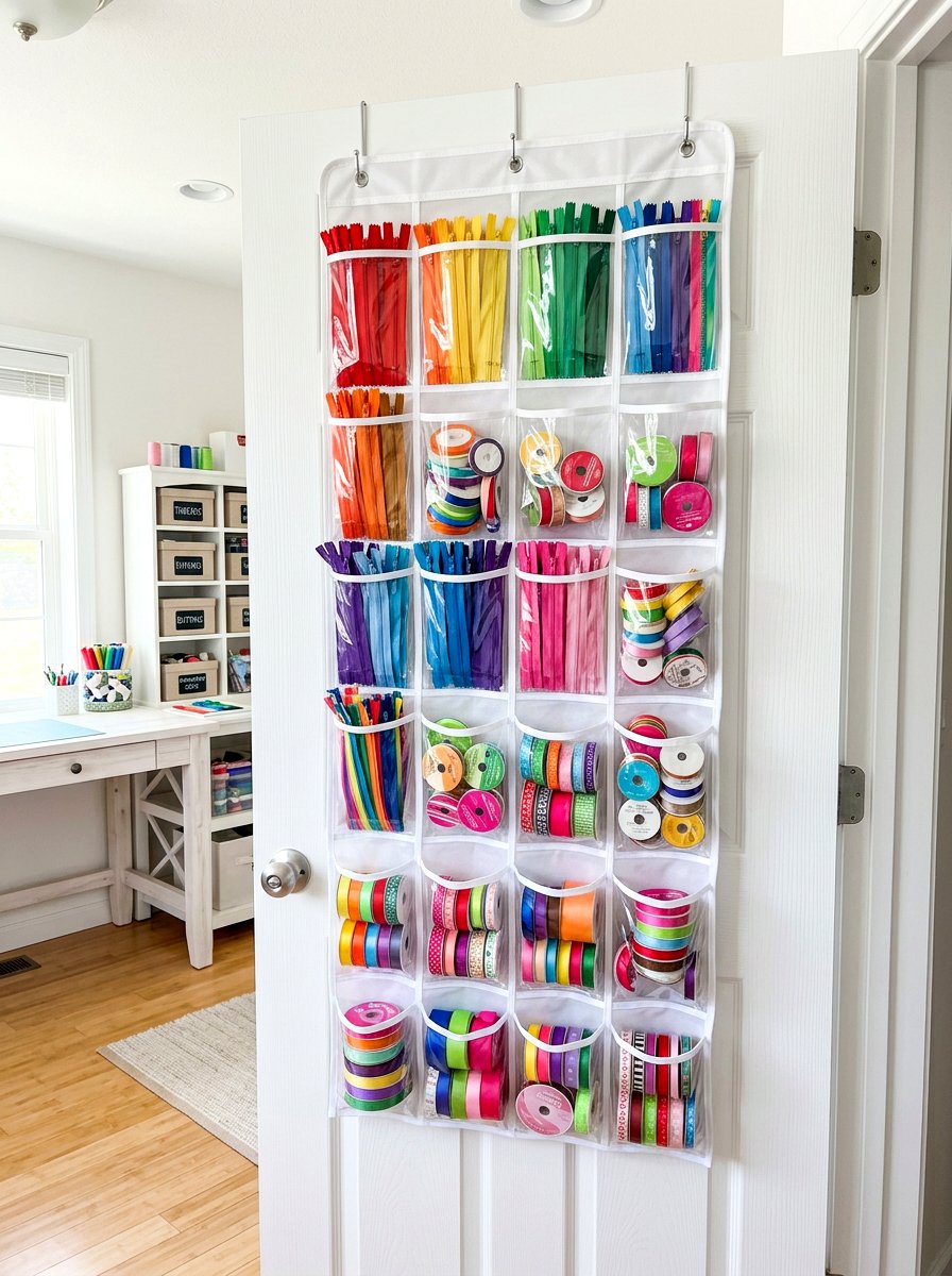 Hanging Notion Organizer - 30 sewing storage ideas