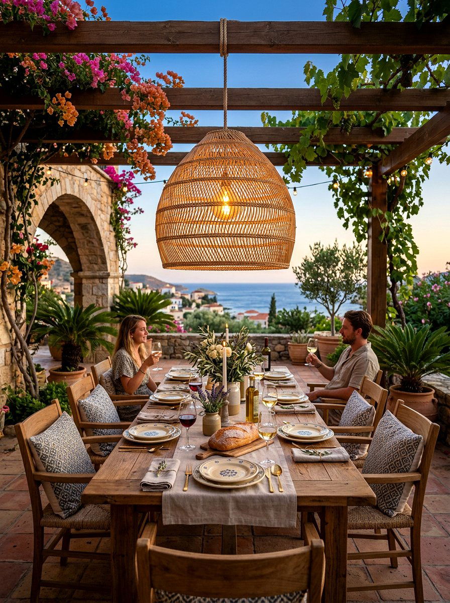 Hanging Pendant Lamp - 30 lamp lit patio ideas