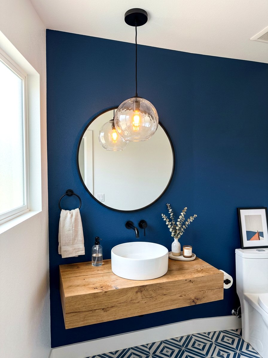Hanging Pendant Light Powder Room - 30 boutique hotel powder room ideas
