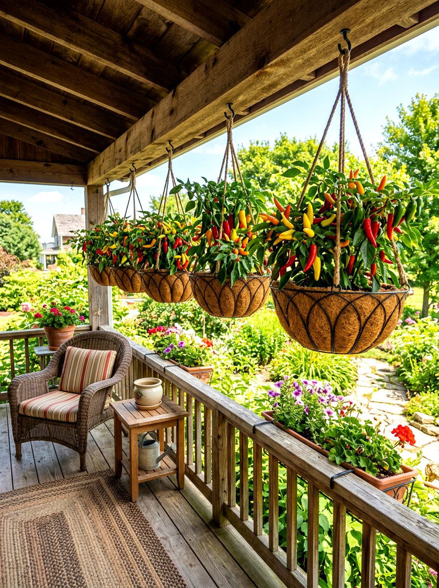 Hanging Pepper Garden - 30 salsa garden ideas