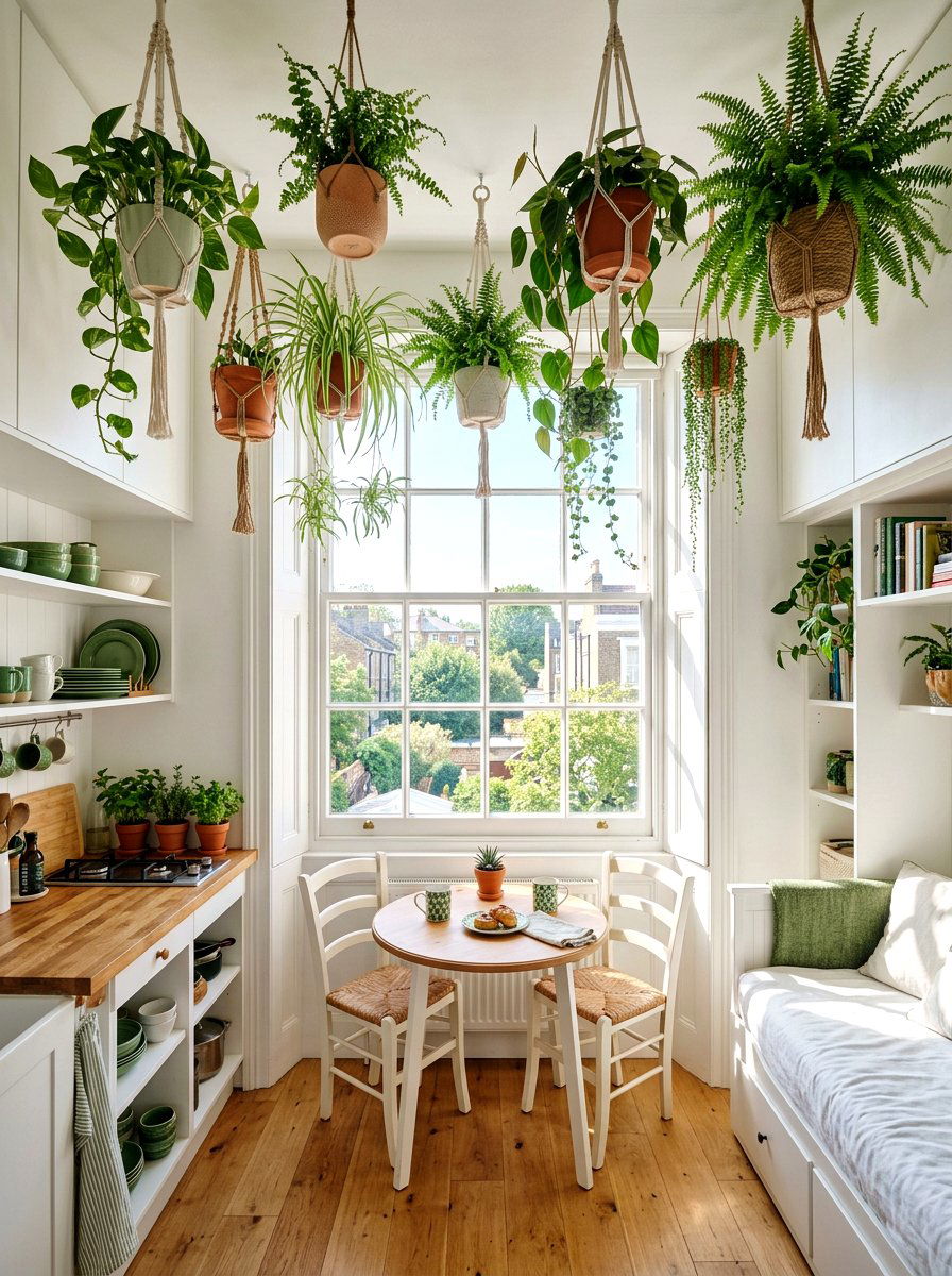 Hanging Plant - 30 micro apartment decor ideas