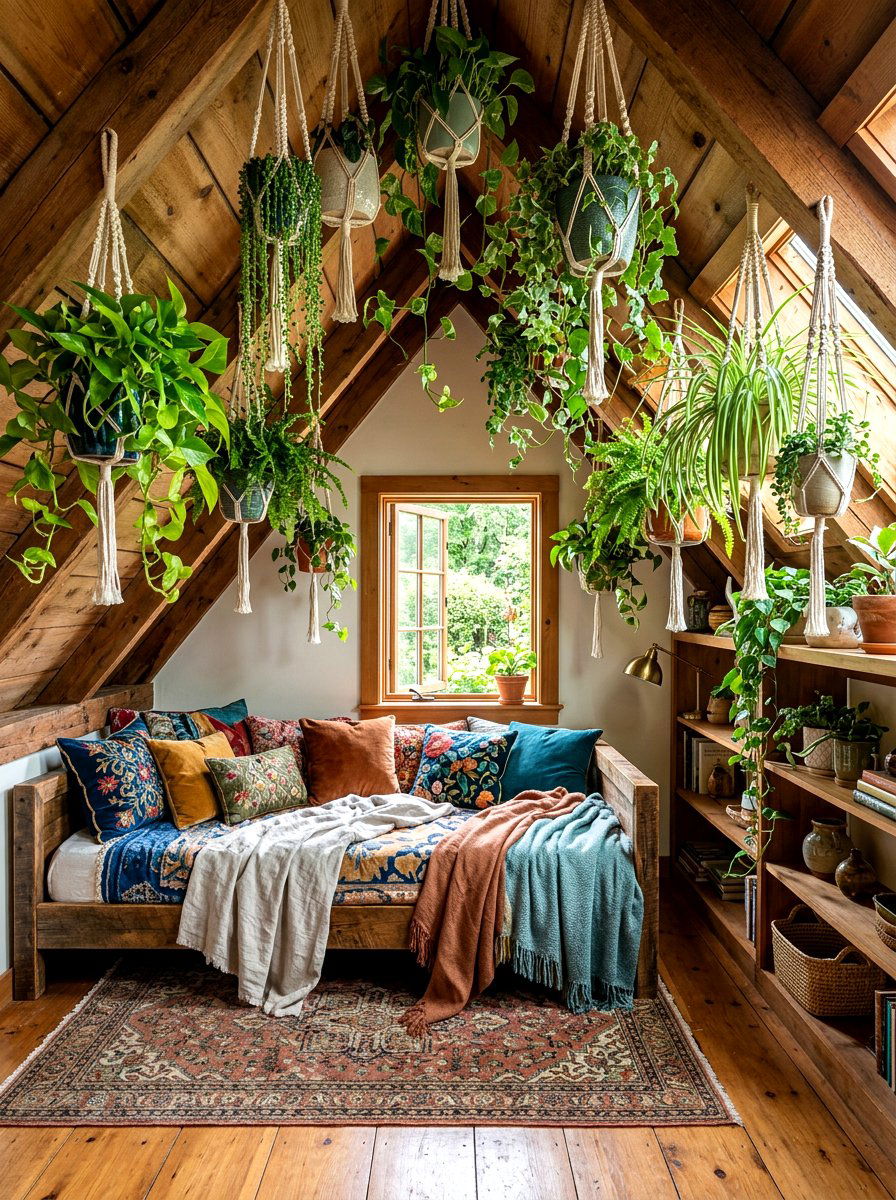Hanging Plant Attic Space - 30 hanging indoor plant ideas