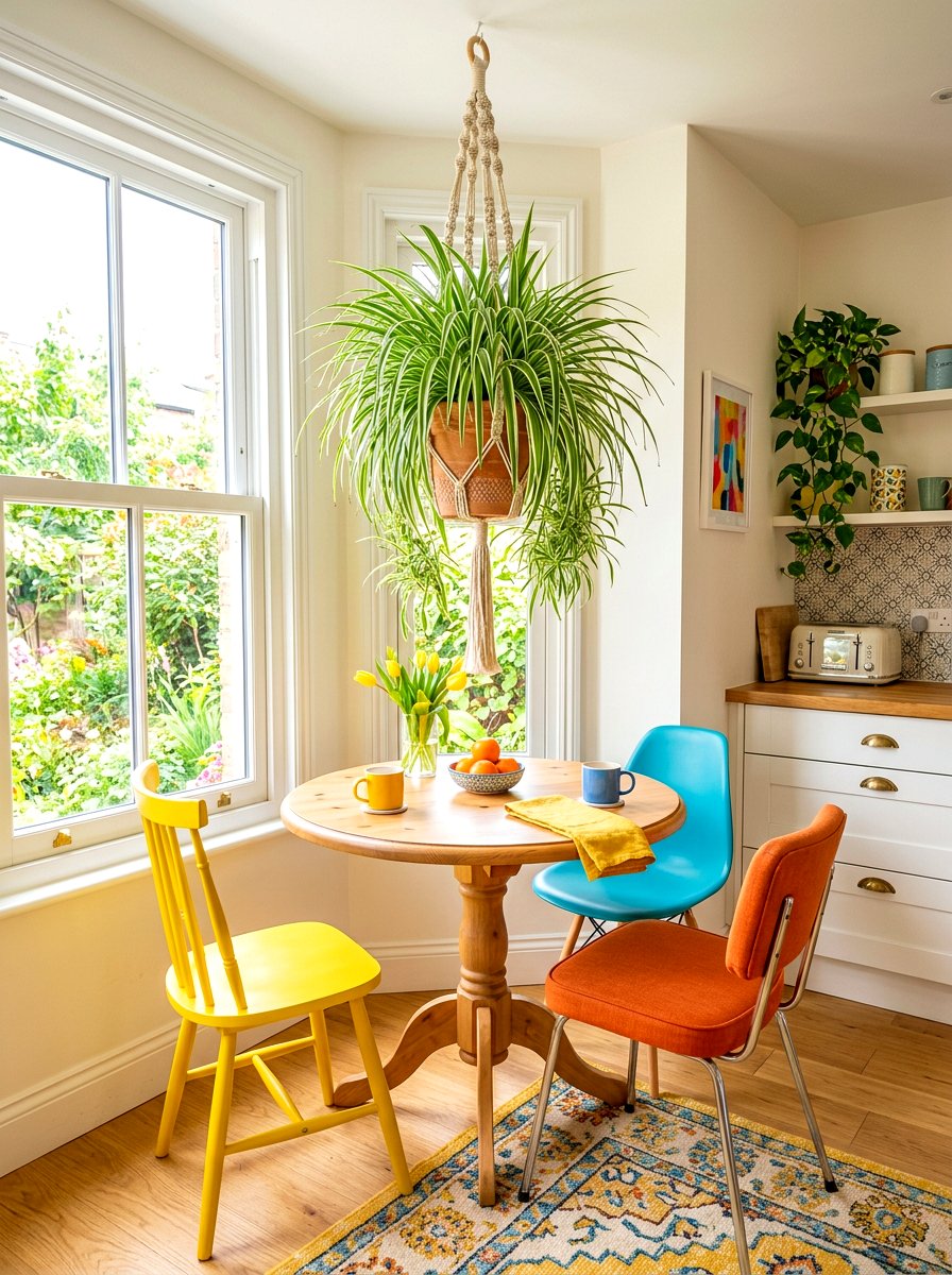Hanging Plant Breakfast Nook - 30 hanging indoor plant ideas