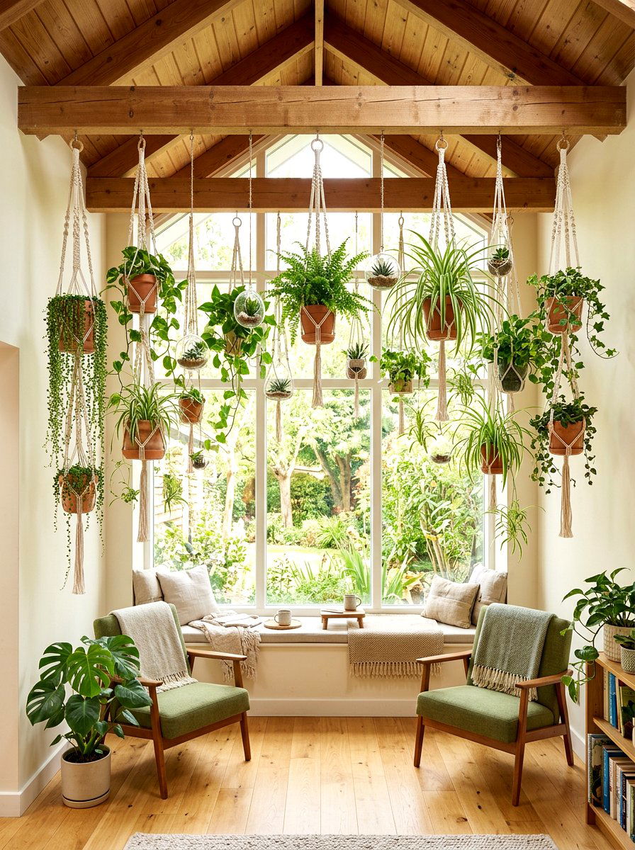 Hanging Plant Display - 30 plant corner styling ideas