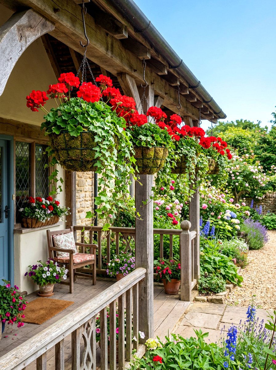 Hanging Plant Display - 30 budget landscaping ideas