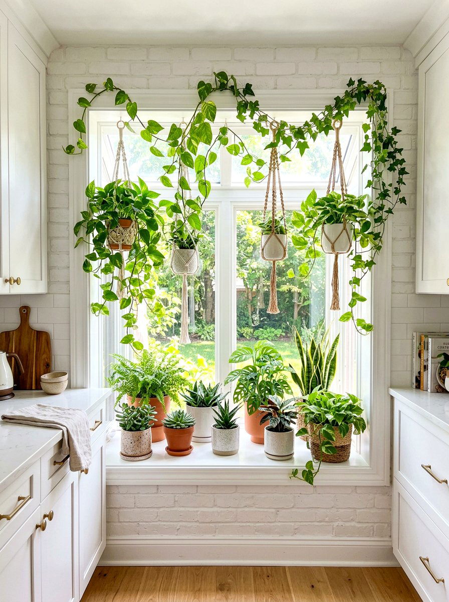 Hanging Plant Garden Window - 30 greenhouse window kitchen ideas