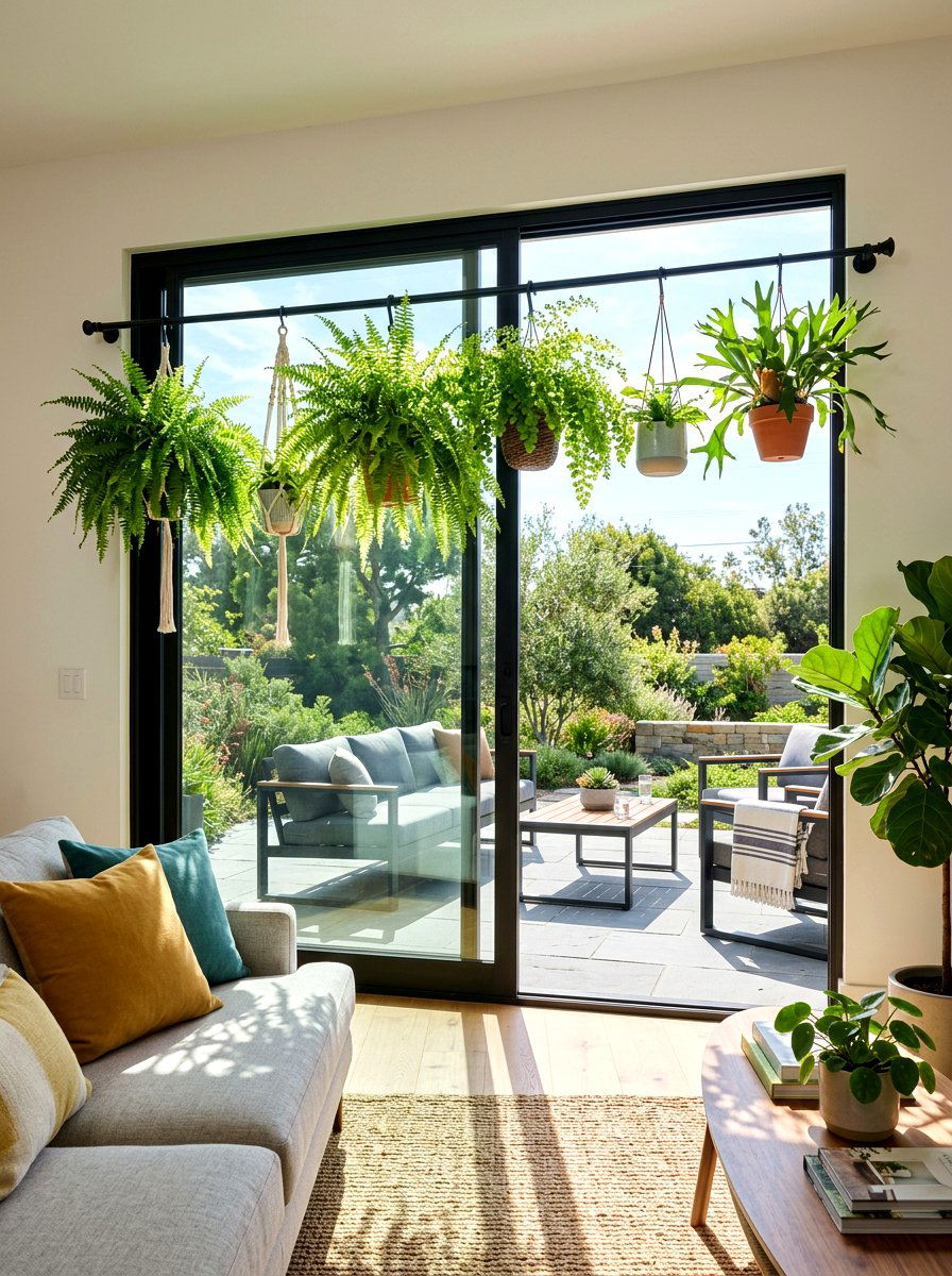 Hanging Plant Glass Door - 30 hanging indoor plant ideas