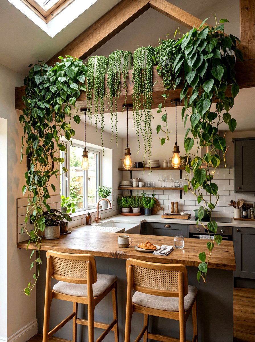 Hanging Plant Kitchen Ledge - 30 kitchen plant ledge ideas