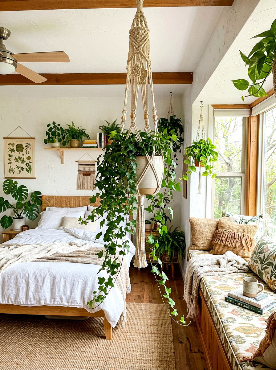 Hanging Plant Pot - 30 flower market bedroom ideas