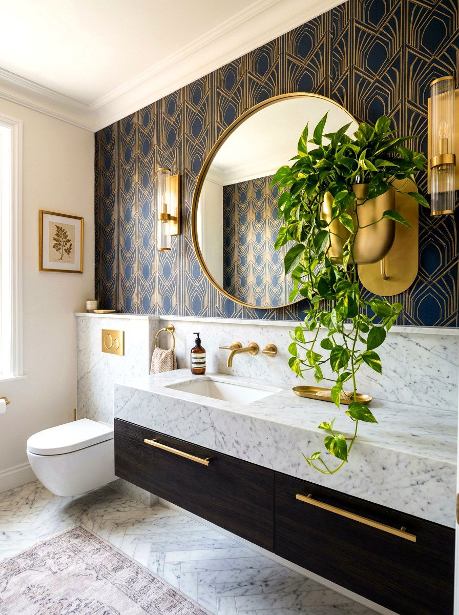 Hanging Plant Powder Room - 30 hanging indoor plant ideas