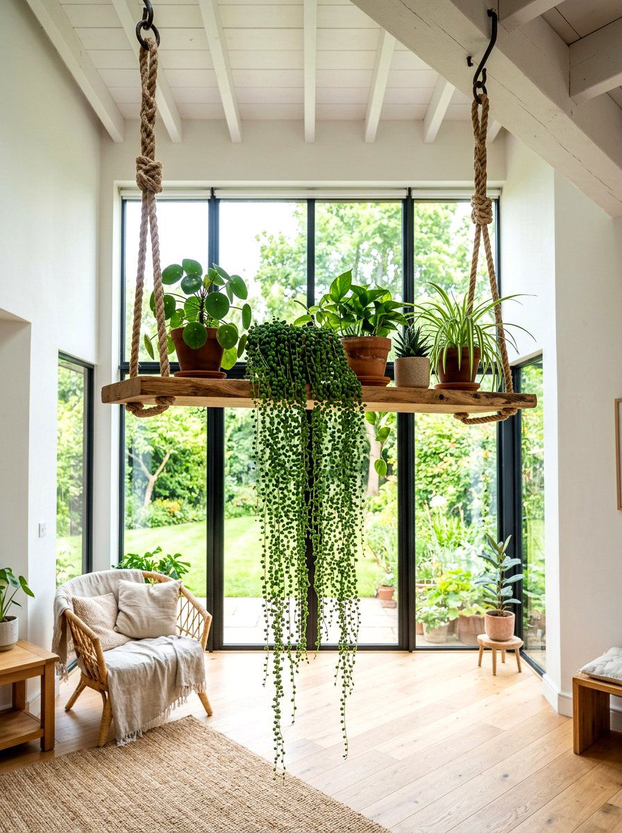 Hanging Plant Shelf From Ceiling - 30 bedroom plant shelf ideas