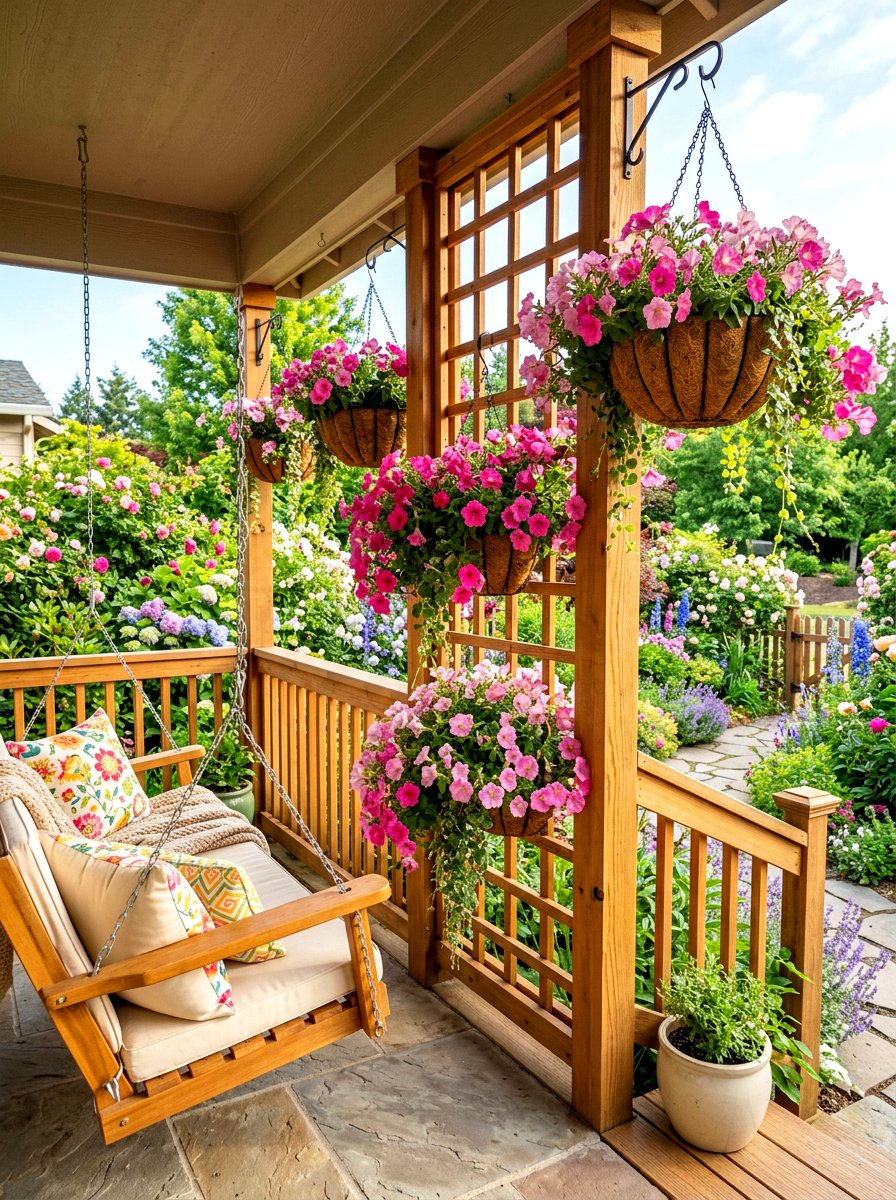 Hanging Planter Privacy Trellis - 30 trellis privacy ideas