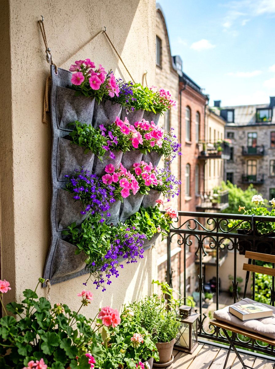 Hanging Pocket Planter - 30 wall garden planter ideas