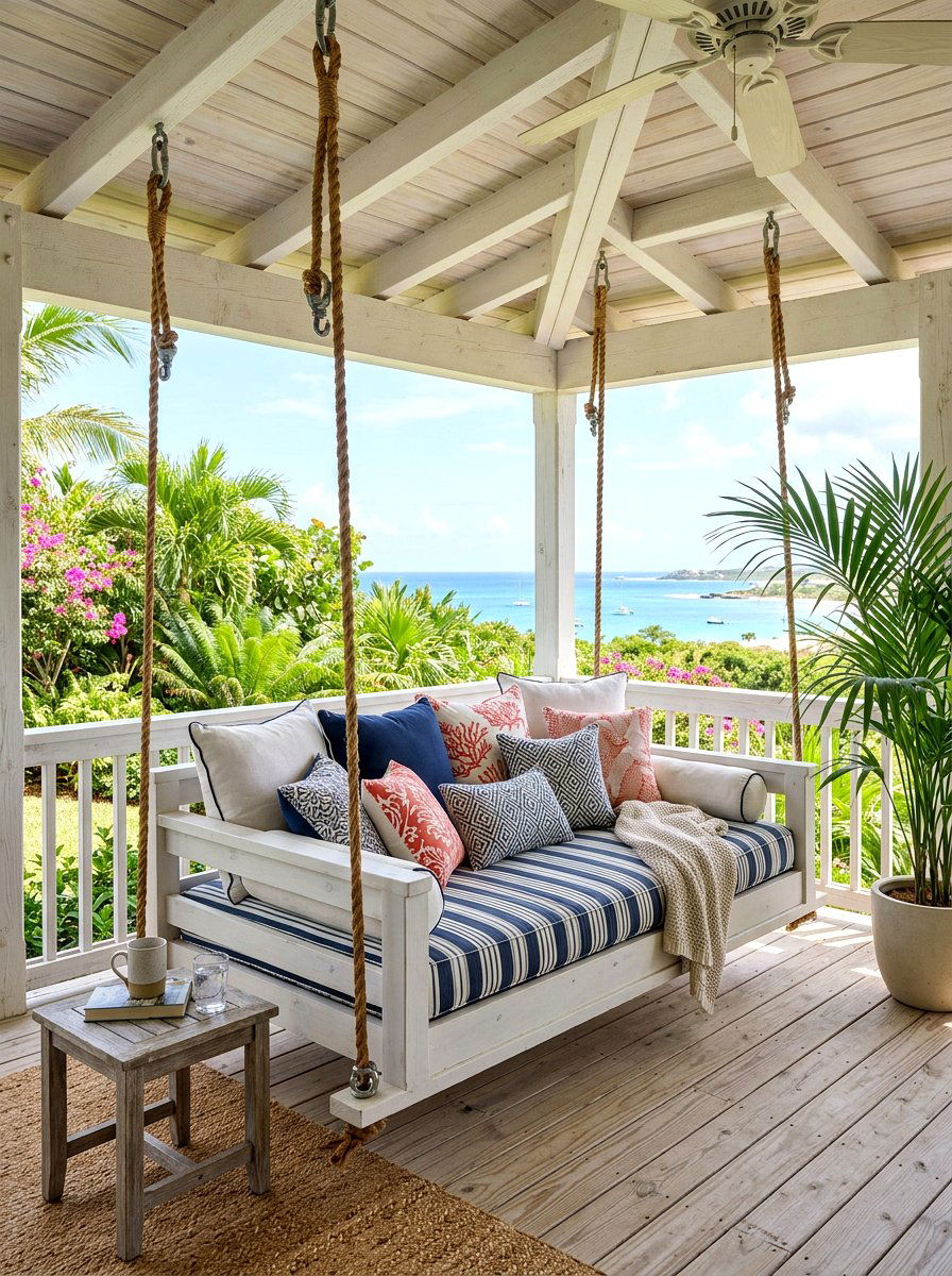 Hanging Porch Daybed - 30 backyard hosting ideas