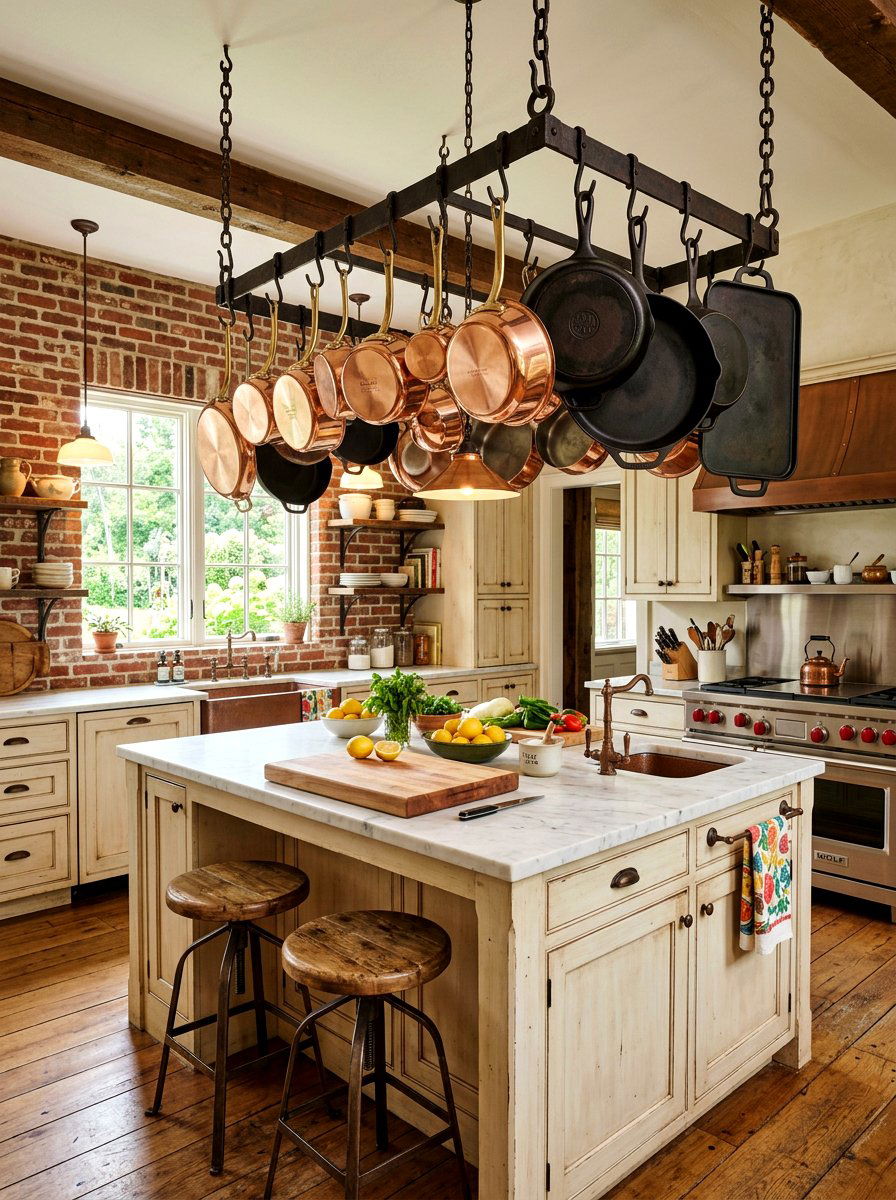 Hanging Pot Rack - 30 Pinterest kitchen ideas