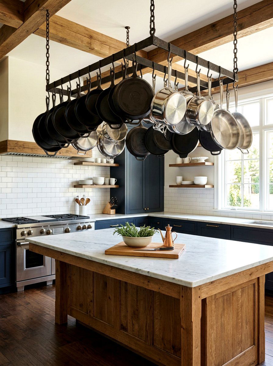 Hanging Pot Rack Kitchen - 30 heritage kitchen decor ideas