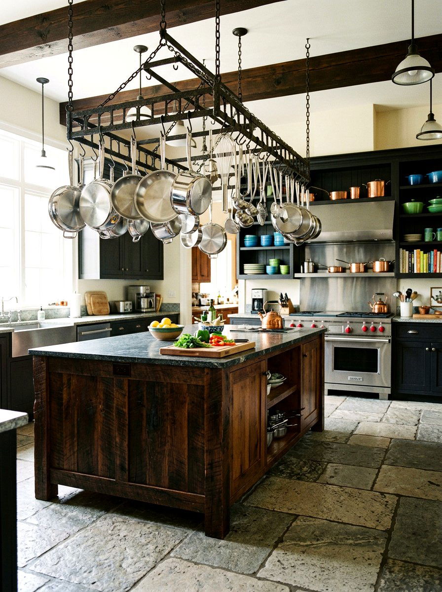 Hanging Rack Kitchen - 30 old world kitchen ideas