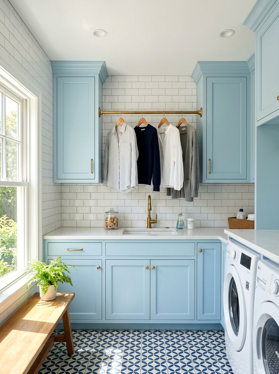 Hanging Rod For Clothes - 30 narrow laundry room ideas