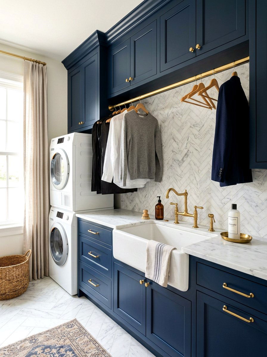 Hanging Rod Laundry Station - 30 laundry room drying rack ideas