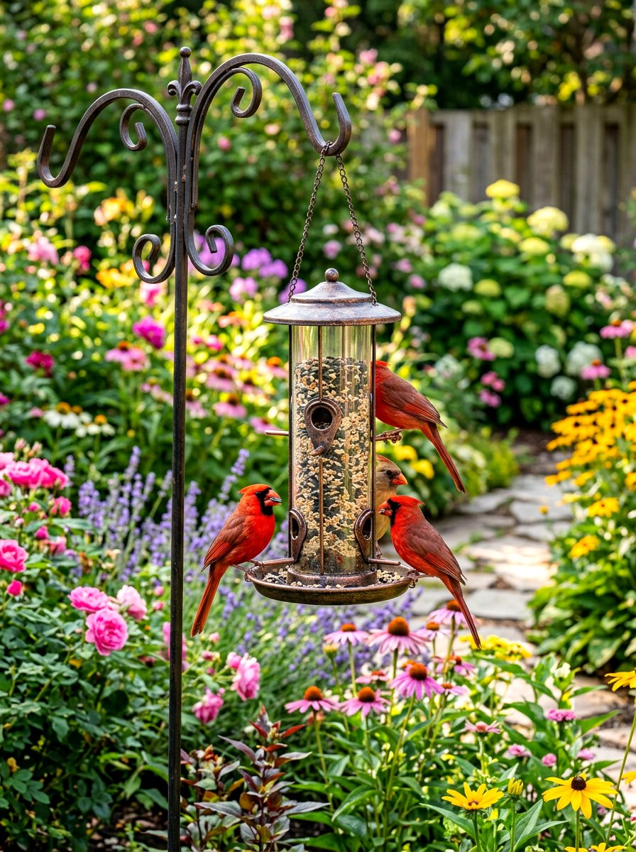 Hanging Seed Feeder - 30 bird friendly backyard ideas