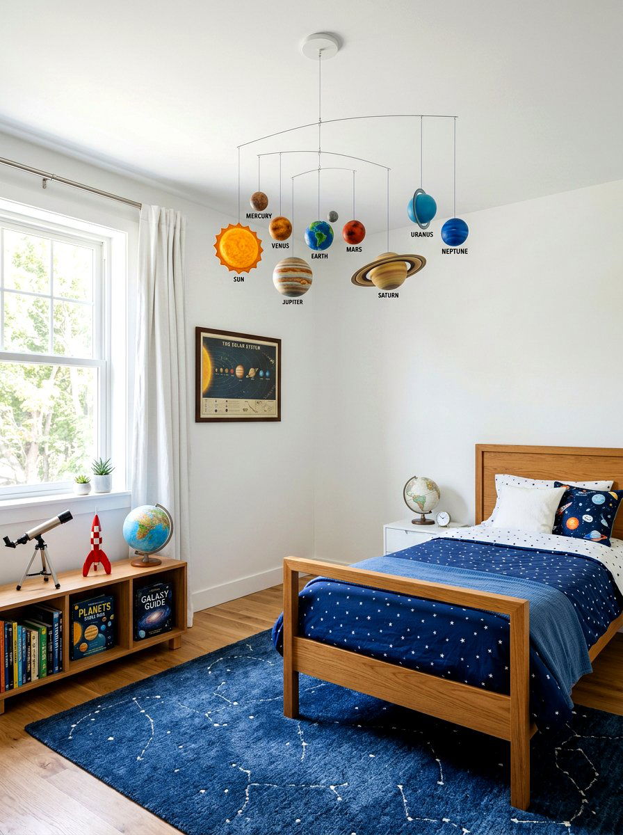 Hanging Solar System Mobile - 30 extra celestial bedroom ideas