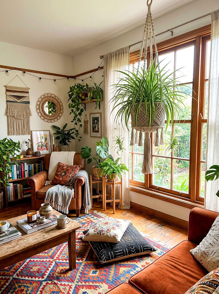 Hanging Spider Plant Macrame - 30 faux plant decor ideas