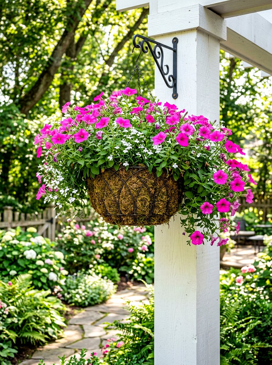 Hanging Spring Basket - 30 spring front entry ideas