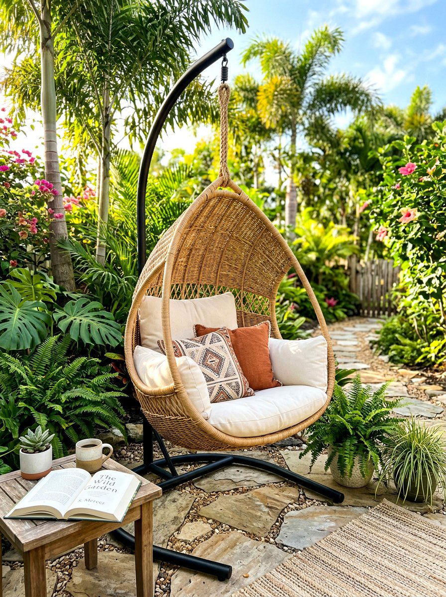 Hanging Swing Chair - 30 terrace seating ideas