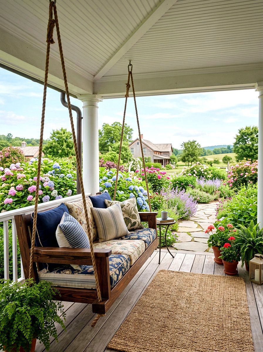 Hanging Swing On Porch - 30 wine country patio ideas