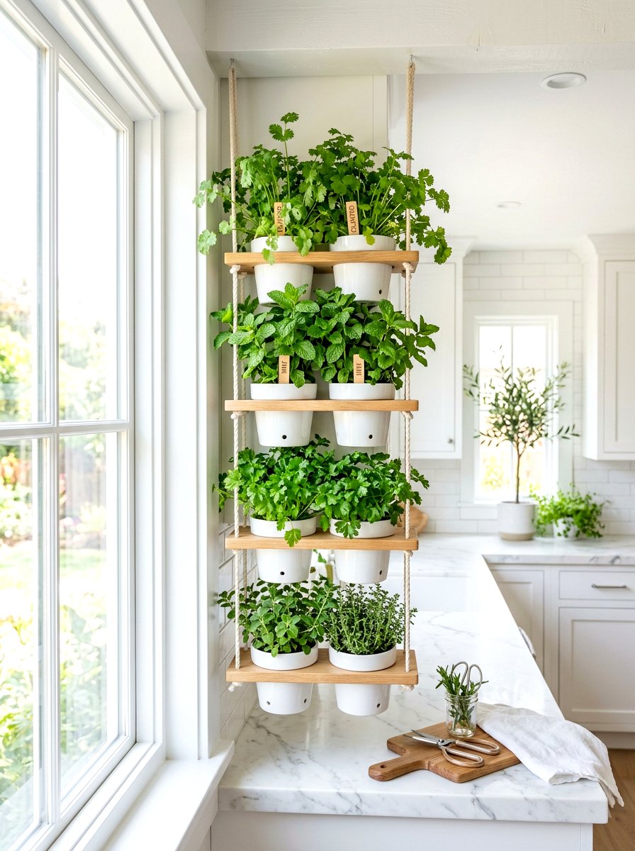 Hanging Tiered Herb Garden - 30 tiered planter ideas