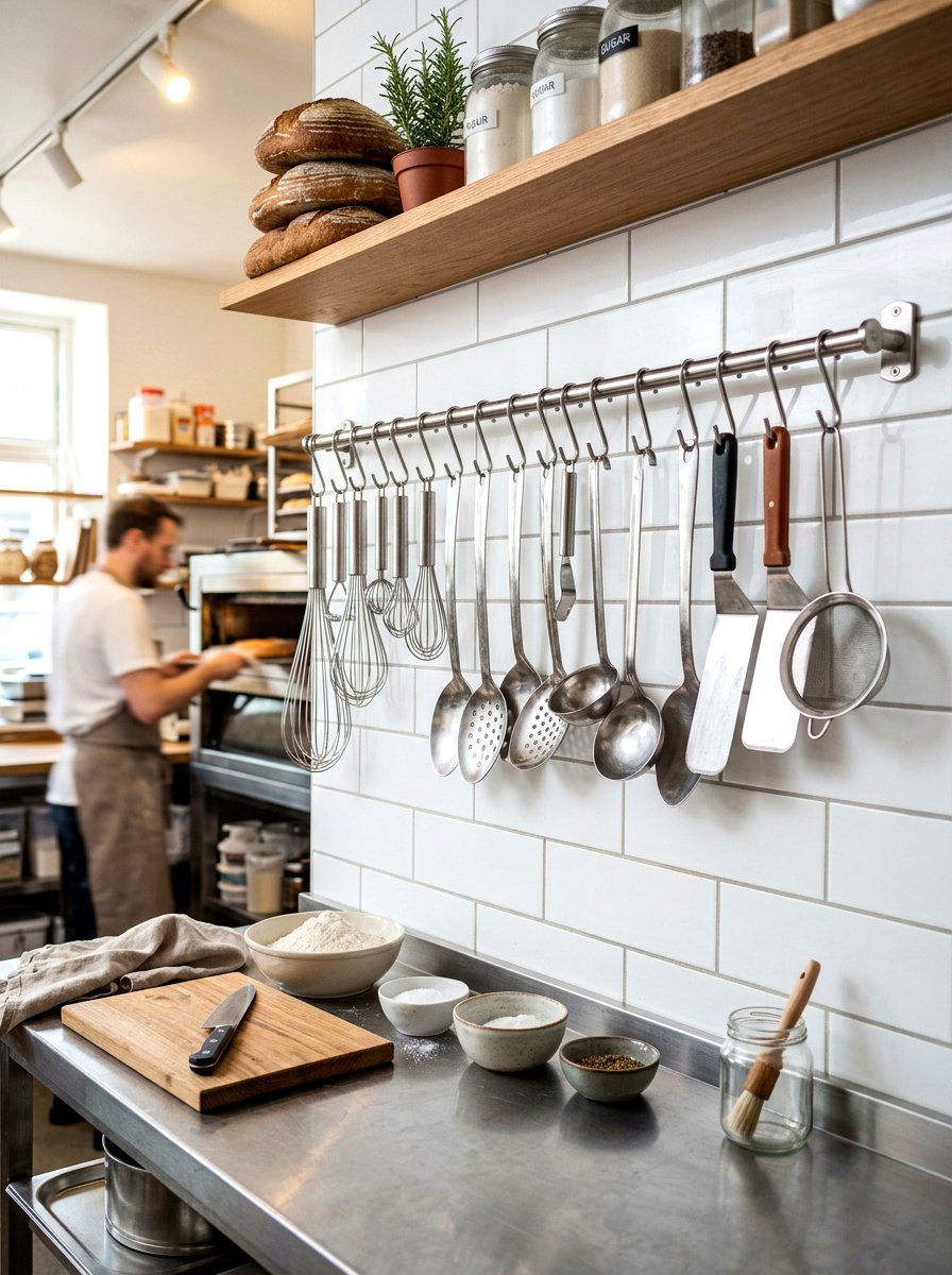 Hanging Utensil Kitchen - 30 bakery style kitchen ideas