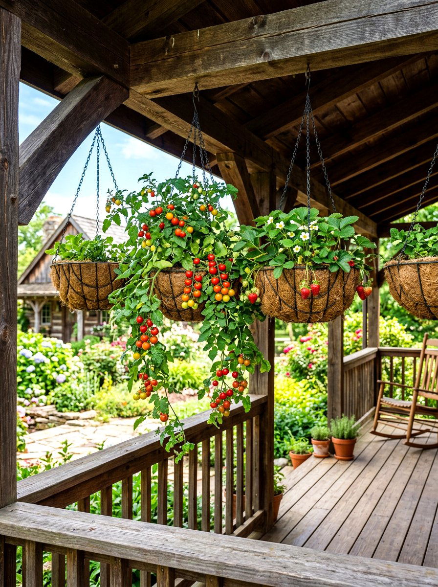 Hanging Vegetable Basket - 30 easy vegetable garden ideas