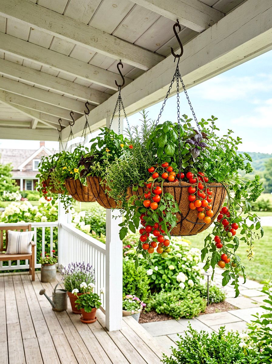 Hanging Vegetable Garden Basket - 30 small vegetable garden ideas