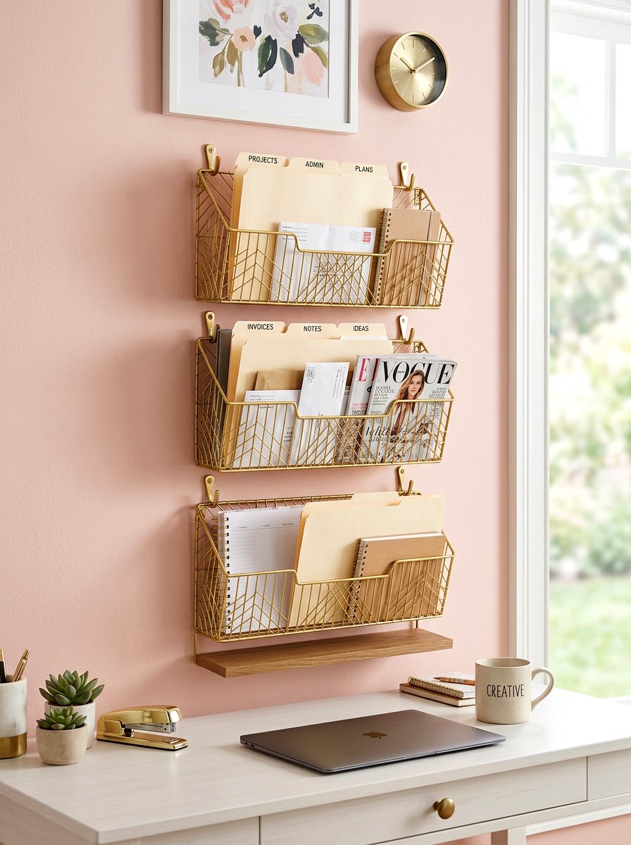 Hanging Wall Organizers - 30 office file storage ideas