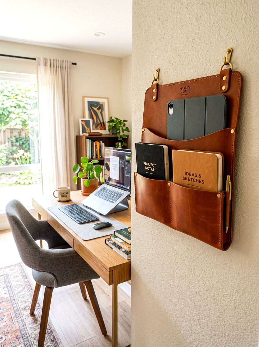 Hanging Wall Pocket - 30 organizing a home office ideas