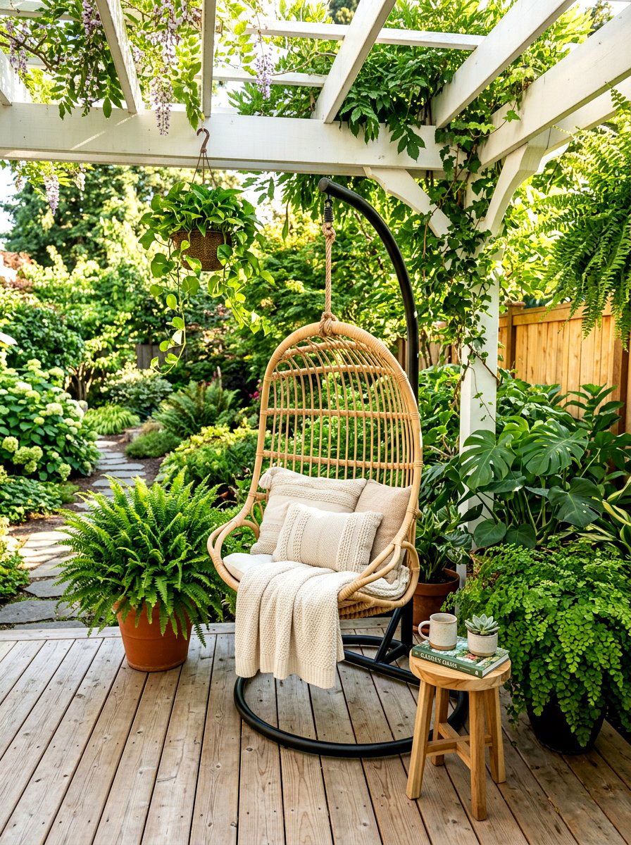 Hanging Wicker Egg Chair - 30 cocoon patio chair ideas