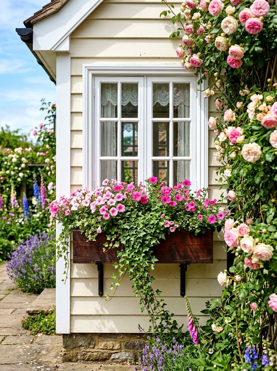 Hanging Wood Window Box - 30 wooden planter ideas