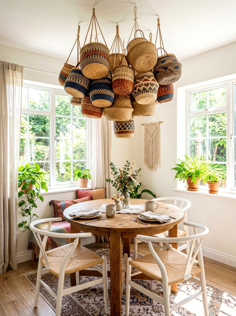 Hanging basket decor - 30 long wall decor ideas