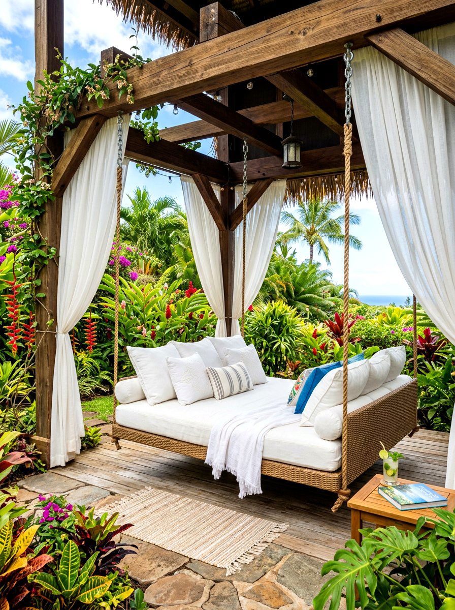 Hanging bed gazebo - 30 garden gazebo ideas