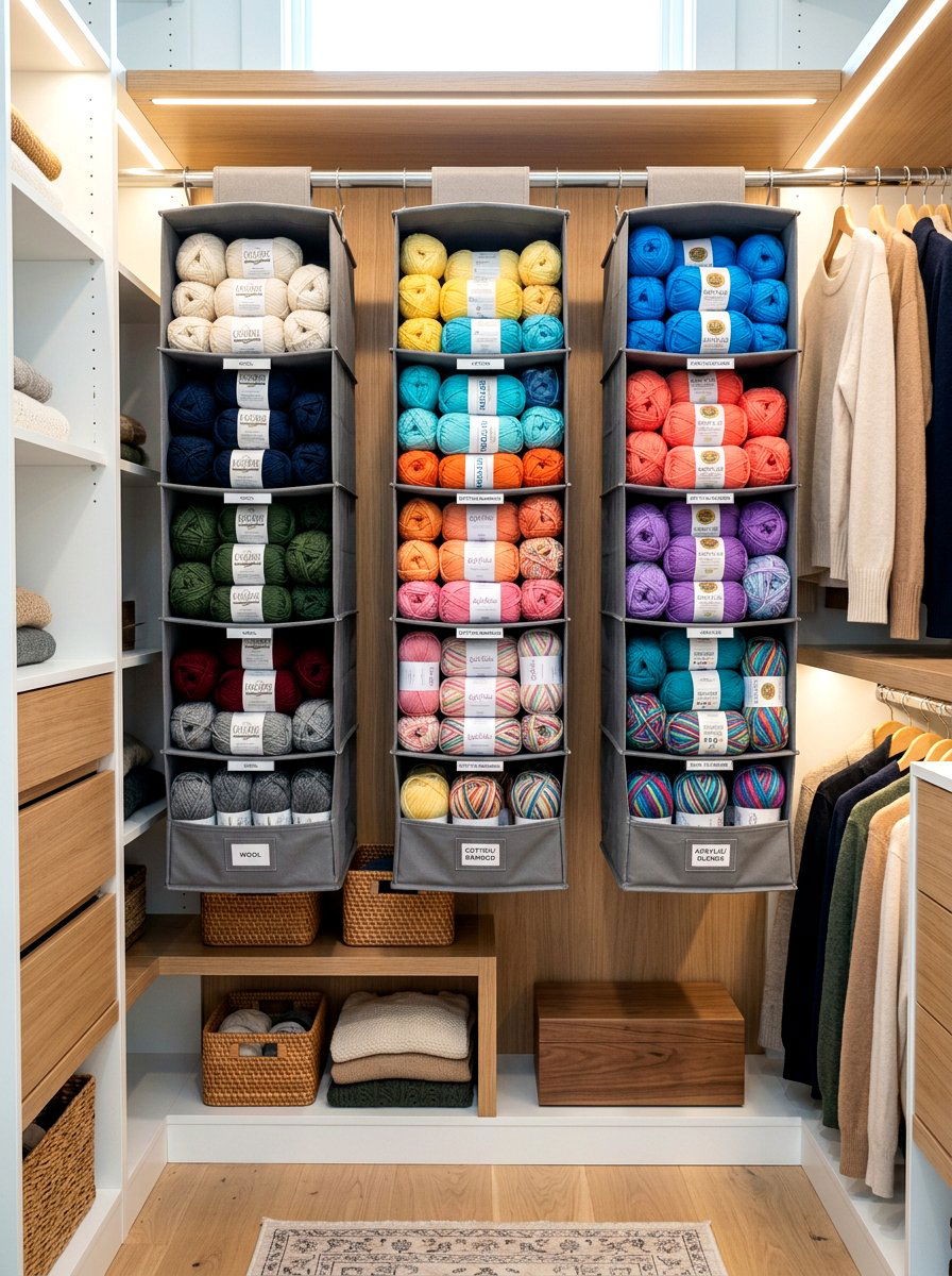 Hanging closet organizers - 30 yarn storage ideas