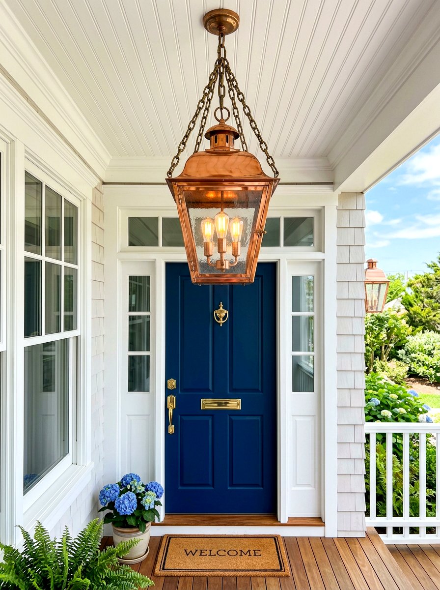 Hanging copper porch light - 30 porch lantern styling ideas