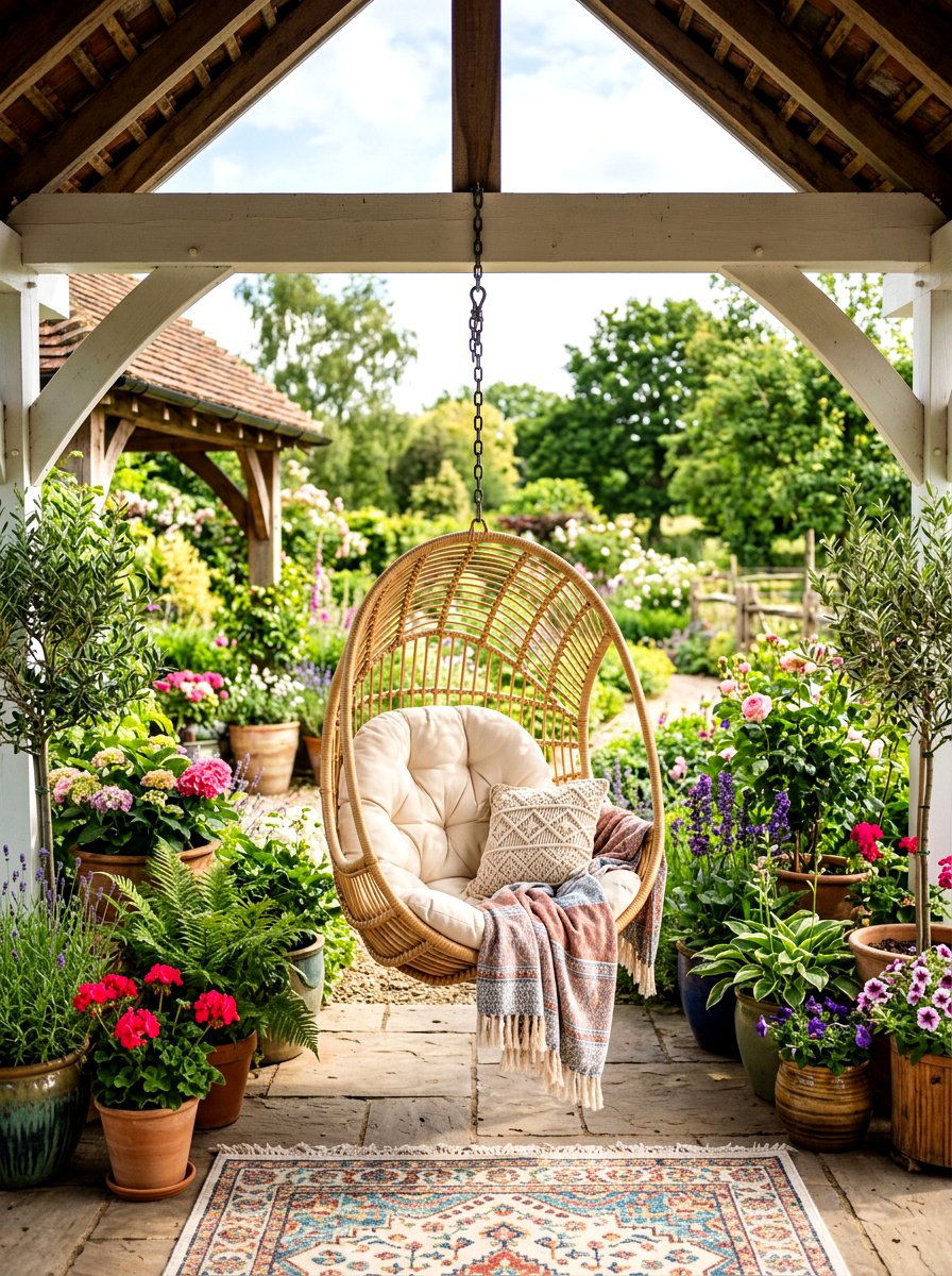Hanging egg chair - 30 pavilion lounge furniture ideas